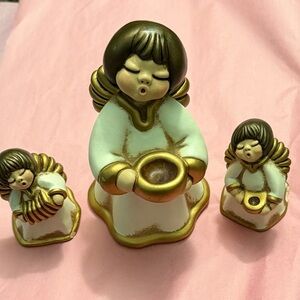 Vintage Thun Charming Gold and Cream Angel Figurine Set
